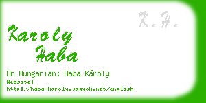 karoly haba business card