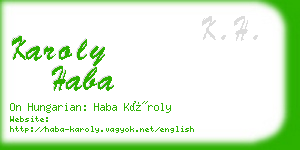 karoly haba business card